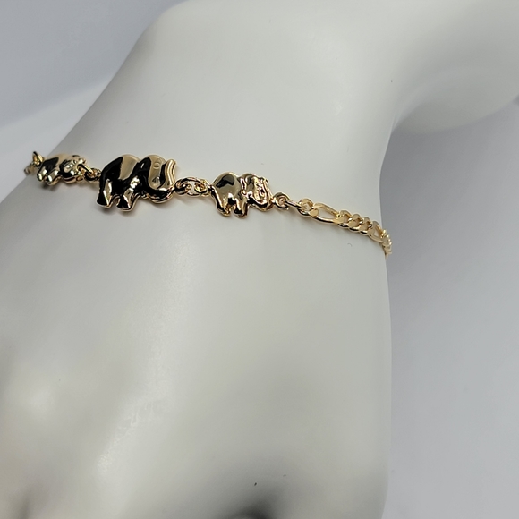 Brand New Brazilian 18k Gold Filled Elephants Bracelet - Picture 2 of 3